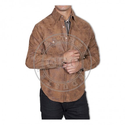 Men Latest Design Garment Washed Genuine Leather Jackets